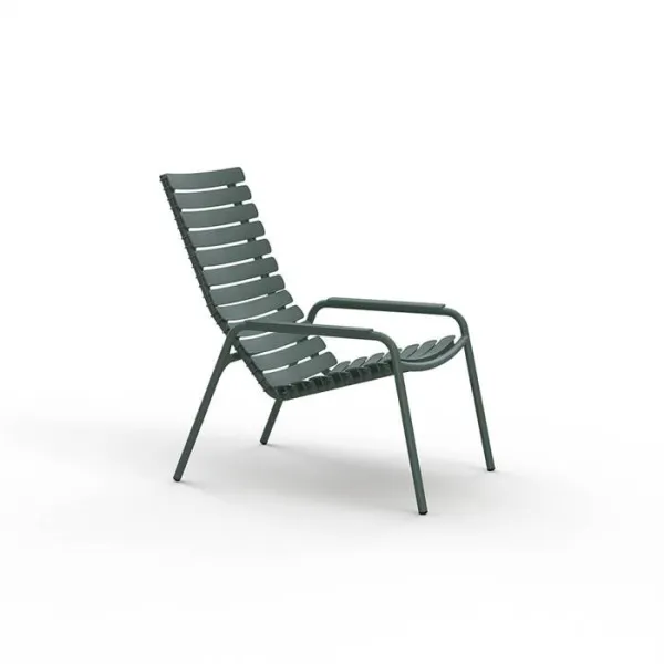 HOUE ReCLIPS loungestol i återvunnen plast - Olive Green